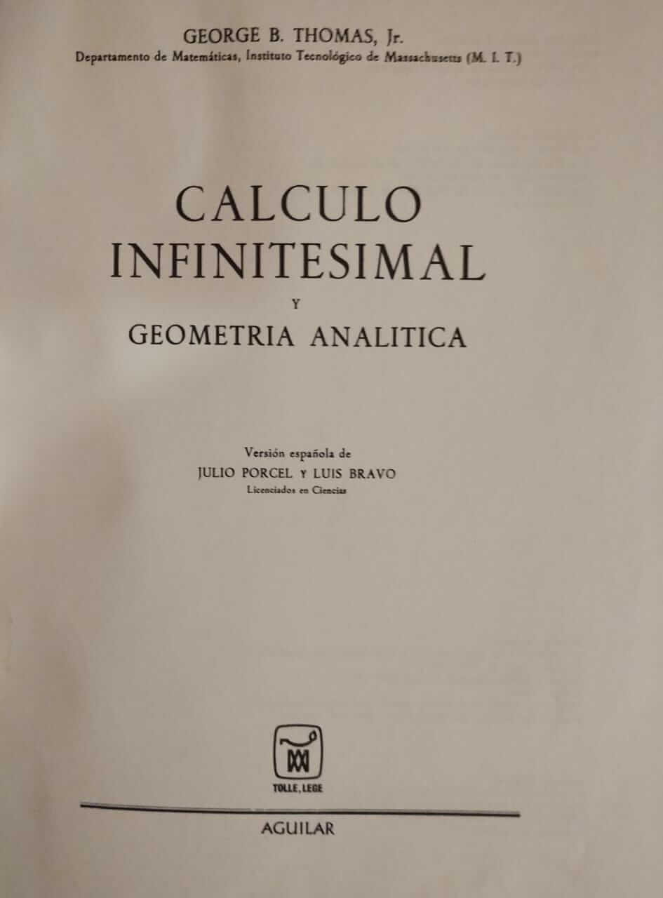 Cálculo Infinitesimal y Geometría Analítica
